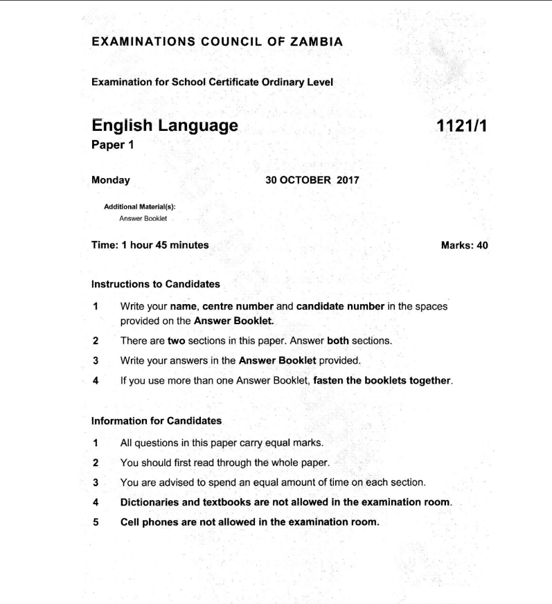 English Paper 1
